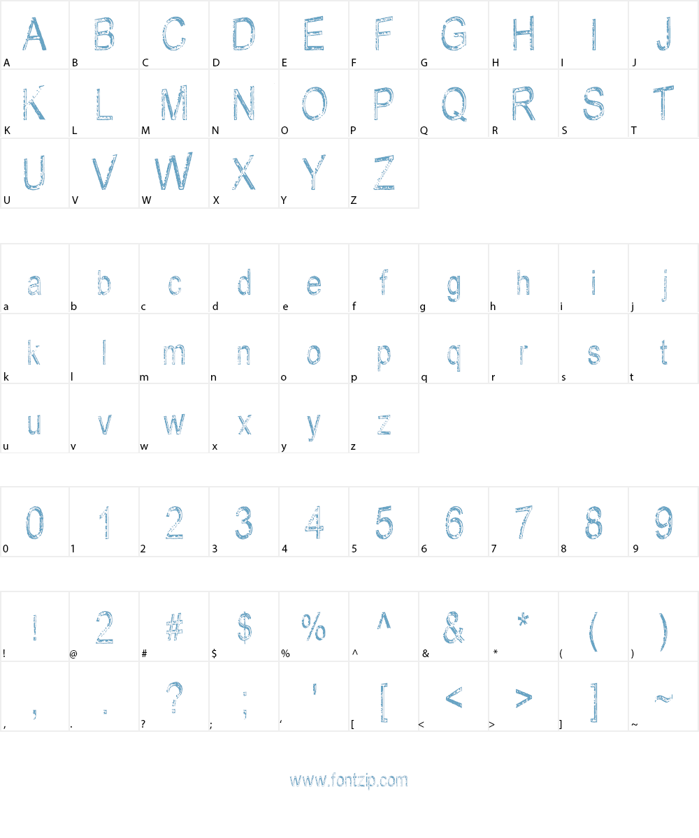 Rusty Sign Font Character